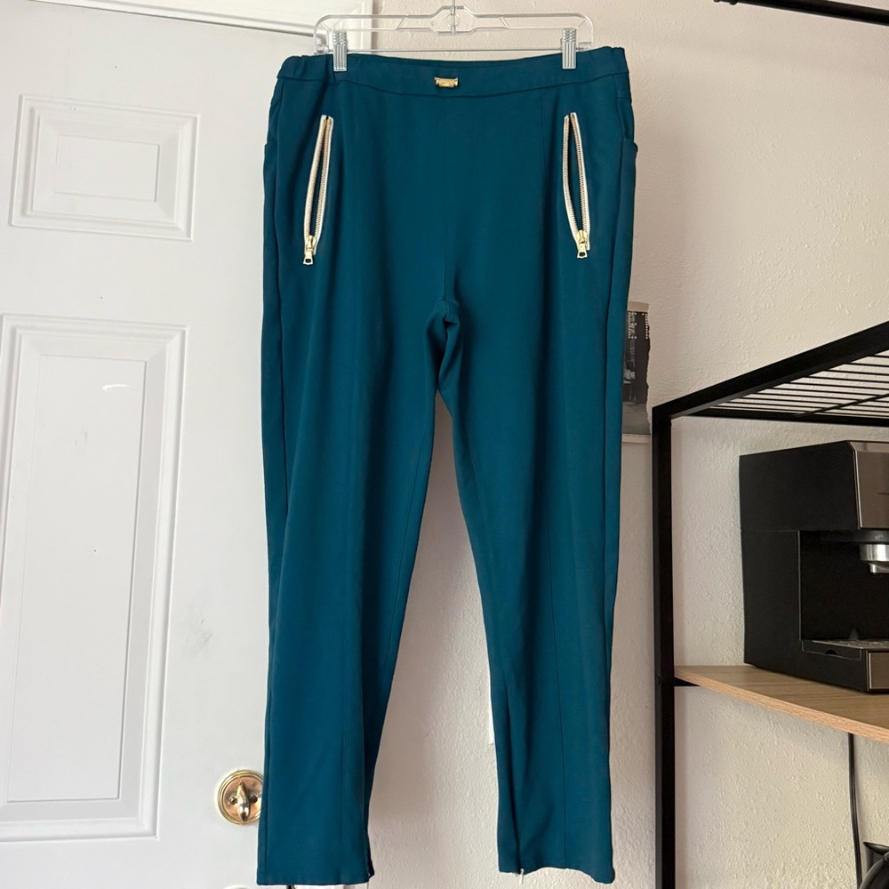 THE TILE CLUB men’s teal blue thick knit slim leg track‎ pants sweat